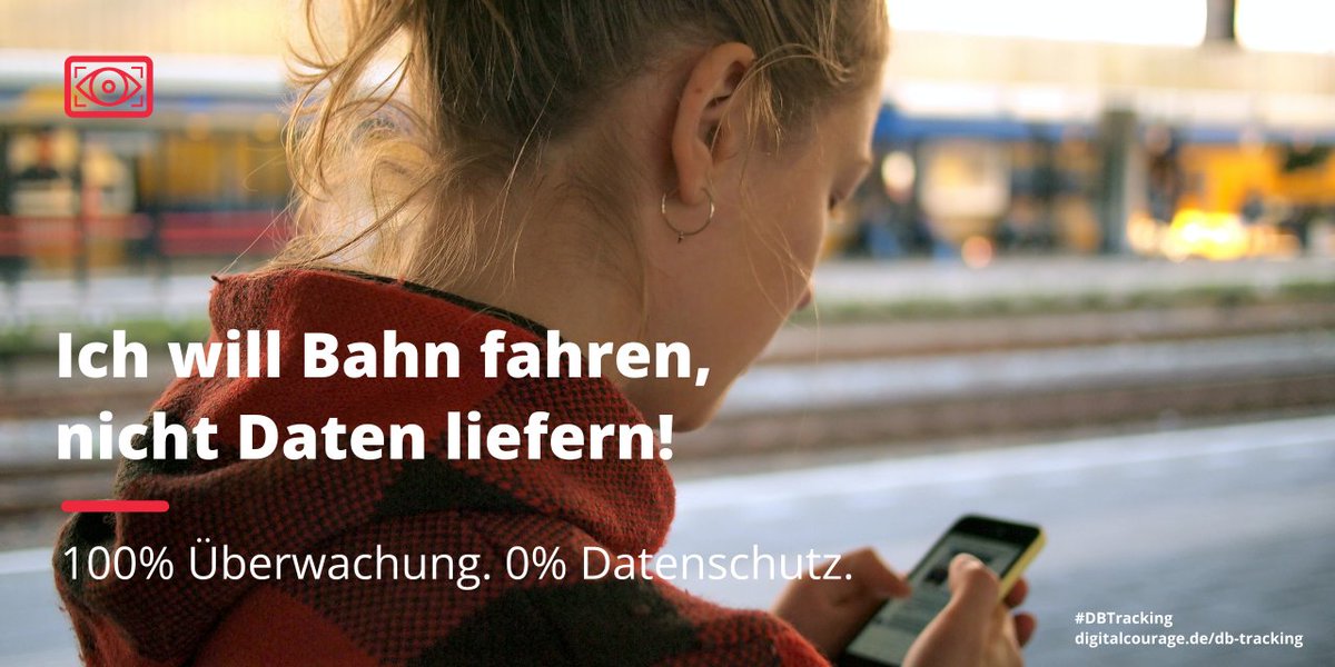 wakoatleast's tweet photo. Staatlich kontrollierter und finanzierter Monopolist überwacht seine Kund:innen mit Tracking App und will das auch gar nicht ändern. @digitalcourage klagt nun dagegen. Hier könnt ihr unterstützen: https://t.co/l9a0drvqU9
#DBTracking #Bahn #Datenschutz https://t.co/pSPfR0v55g
