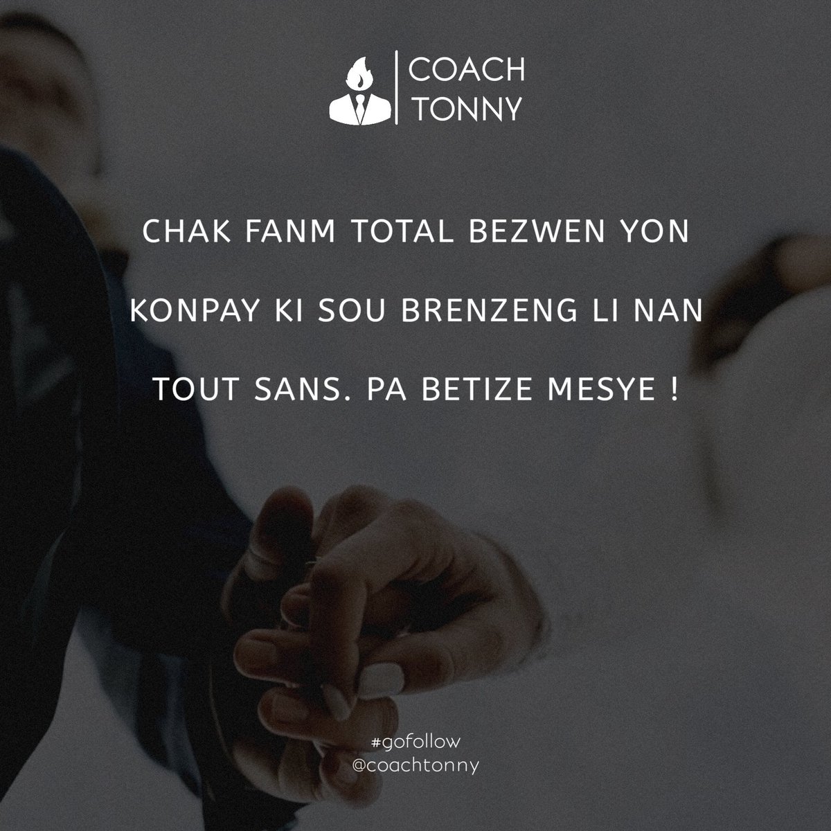 Coach_Tonny_HT's tweet photo. Chak fanm total bezwen yon konpay ki sou brenzeng li nan tout sans. Pa betize mesye !

#femmedesuccès #fanmtotal #bonheur #viralreels #viralchallenge #pouou #fypシ゚viral https://t.co/xDgaI9UFSe