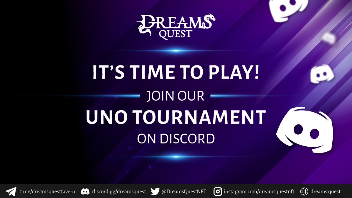 DreamsQuestNFT's tweet photo. 🕹️ Its play time in #DreamsVerse

🃏 Join our UNO tournament - An opportunity to gain XP and level up:
https://t.co/5o3PJoMI6g

Here's how the tournament is set up:
https://t.co/aapHZkOZFJ

#Game #NFTGame #DreamsQuest #UNO https://t.co/oy8c6znwqw