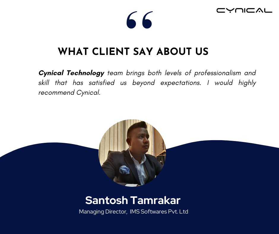 cynical_sec's tweet photo. A delighted client makes us happy and motivates us to work even harder. IMS Software is one of the largest software development company in Nepal.
Here's what the Managing Director of IMS Software, Mr. SANTOSH TAMRAKAR had to say about our work.
#customerreview #imssoftware https://t.co/zlznMY7tuG