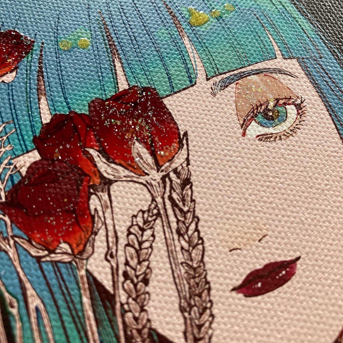 imarunrun19's tweet photo. 「For you」
本日から新しく始まったPsty(ポスティ)という作品販売サービスで、描き下ろしイラスト2点出品しています。
150mm正方形のキャンバスプリントの上からキラキラのマニキュアを塗って、特別感を出しました!
どちらも1点ものになります!!
#psty
▼詳しくは
https://t.co/g7Xs6RsGOW https://t.co/8moZERBL6R