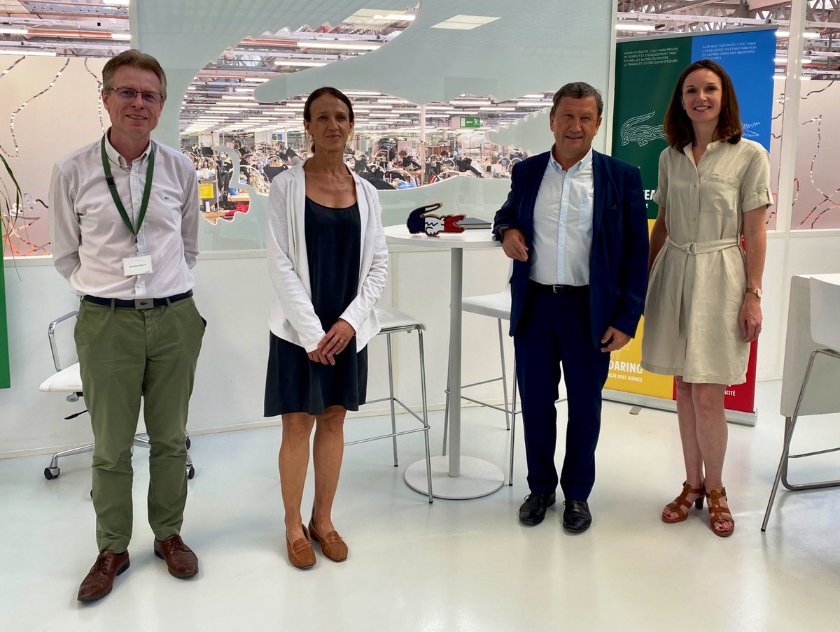 GaginPaoli's tweet photo. Visite des sites industriels 🏭@LACOSTE et  Petit Bateau avec le Pr @Aubedepartement P.Pichery.
🤝 Rencontre avec des acteurs historiques qui s'engagent pour la redynamisation du secteur textile : véritables moteurs de l'innovation industrielle au ❤️ de notre territoire #Aube https://t.co/xkFk6yxCVf