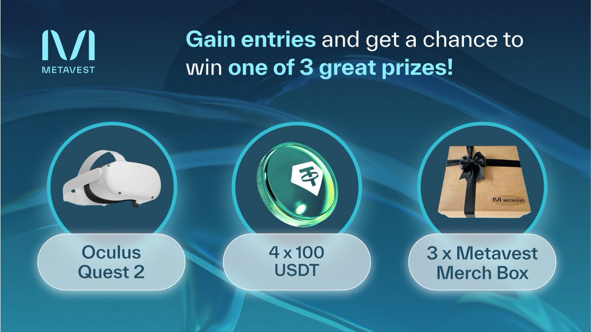 MetavestApp's tweet photo. We are here with 3 different great prizes. Get ready for The Prelaunch Giveaway Contest, exclusive to #MetavestLaunch!💧

All you need to do is start gaining entries. 🚀

Start to win ➡️ https://t.co/kWd1hy7QID

For more info on the campaign ➡️ https://t.co/ghGEKHdPUa https://t.co/l329IEuMY7
