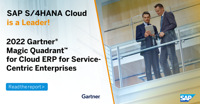 RodrigoSusaki's tweet photo. SAP S/4HANA Cloud has been named a Leader in the 2022 Gartner Magic Quadrant for Cloud ERP for Service-Centric Enterprises! https://t.co/CFnGQbZXFp https://t.co/5kQDi0VwDN