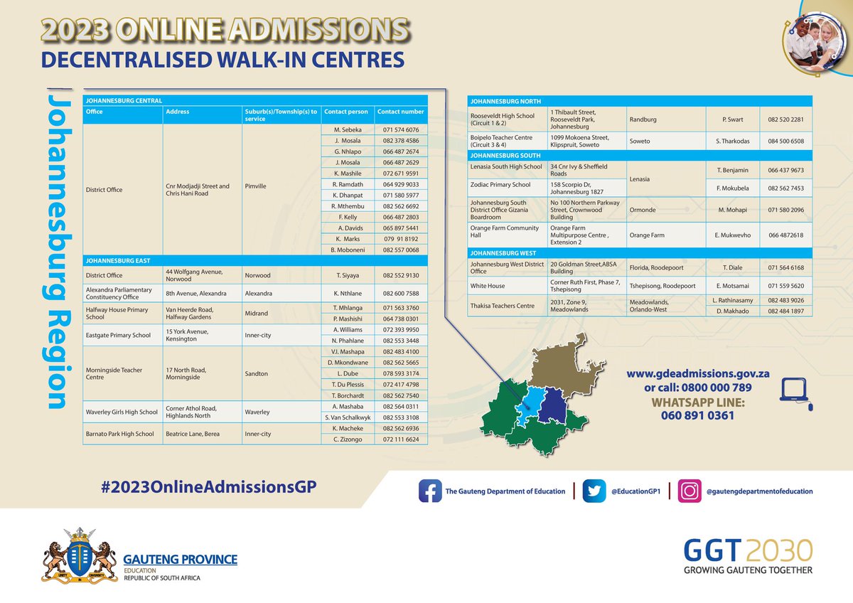 Steve_Mabona's tweet image. Walk-in Centres @EducationGP1 @Lesufi @GautengProvince #2023OnlineadmissionsGp