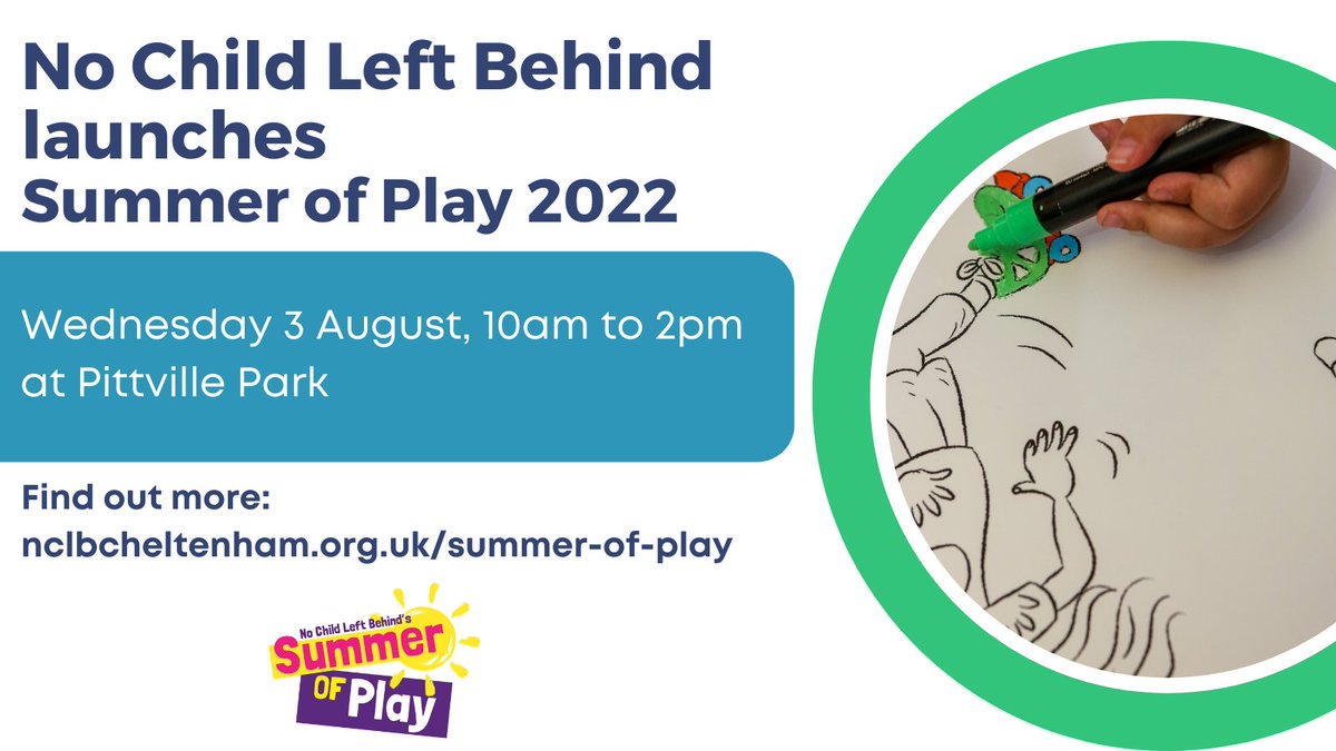 📣Summer of Play 2022 launches on 3 August at Pittville Park from 10am to 2pm, thanks to <a href="/NCLBchelt/">No Child Left Behind</a>
 &amp; over 30 local organisations.

Come along, join in the fun and find out more about the host of fun events &amp; activities available.
cheltenham.gov.uk/news/article/2…
#Cheltenham #wearecbc