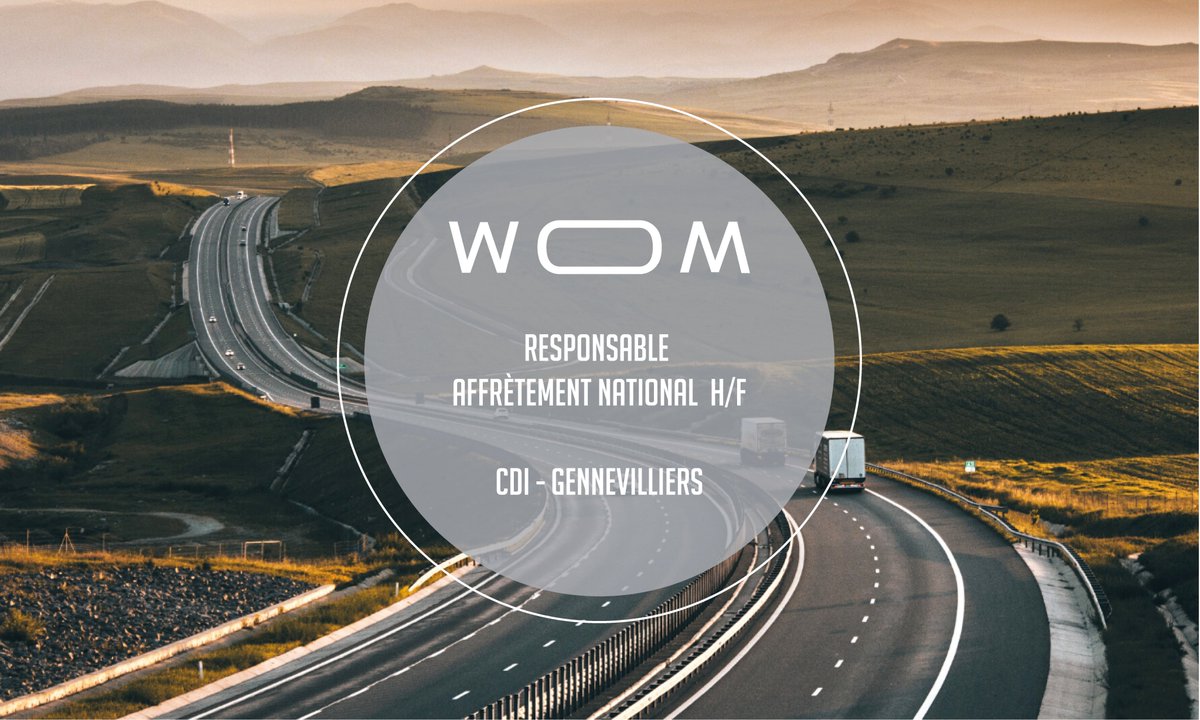 WOMRecruitment's tweet photo. 📣Envie de devenir le #Responsable Affrètement pour un de nos clients et de développer l'activité #Transport Route National, en #CDI à #Gennevilliers📍?

Vous souhaitez nous adresser votre #candidature : https://t.co/gDx61BwKCM ✅ https://t.co/qE37MtCcfR