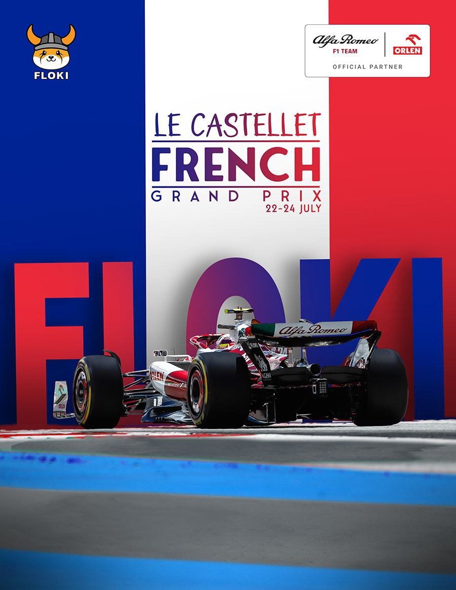 FLOKI's tweet photo. Bonjour! We're at Circuit Paul Ricard with @alfaromeoorlen ready for the #FrenchGP 🇫🇷

#Floki #F1 #LeCastellet https://t.co/EWJdiAAYr7