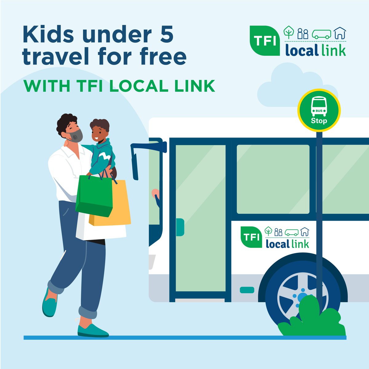TFILocalKerry's tweet photo. Kids under 5 travel for free with TFI Local Link Kerry. ๐
๐ฑ 066-7147002
๐ง bookings@locallinkkerry.ie
๐ฅ๏ธ https://t.co/nbQOnEL6Hs
#ruraltransport #sustainability #tfiupdates #locallinkkerry https://t.co/0Joksn6efj