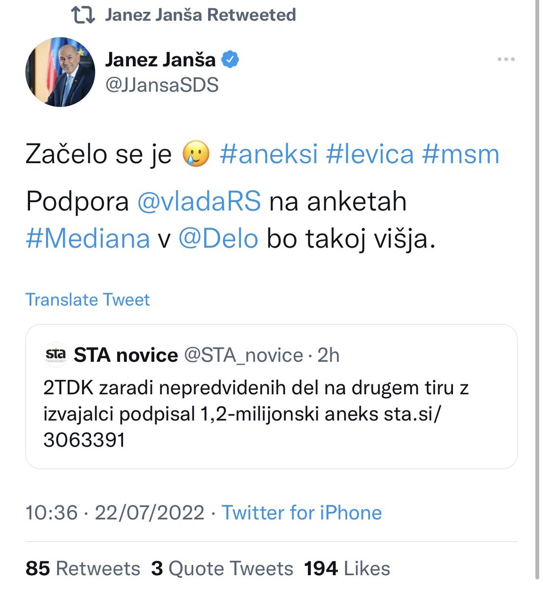 Alenka Bratušek tweet media