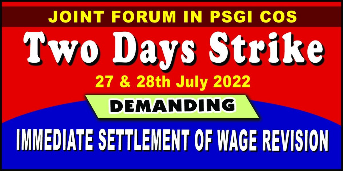 SANDIPK47883280's tweet photo. Strike for rights.
WR for GIC employees is now pending from 60 months.
#GIPSAWAGEREVISION @DFS_India @PMOIndia @FinMinIndia @ZeeNewsEnglish @ndtv @draupadimurmum @debajit80 @abplive https://t.co/yKI3tFZLQA