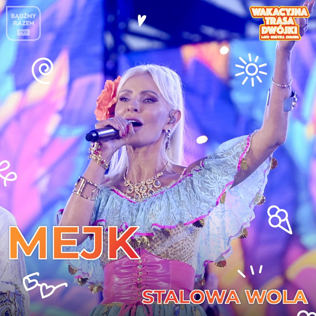 TVP's tweet photo. Oni wiedzą, jak rozkręcić każdą imprezę! 🕺💃 Podczas #WakacyjnejTrasyDwójki w Stalowej Woli swoje największe hity zaśpiewają 👉 #Andre 🎤 #Classic 🎤 #Mejk oraz #Shazza 🎤 #BądźmyRazem już w niedzielę o 20:30 w #TVP2 🧡 https://t.co/ViuJELOgXQ