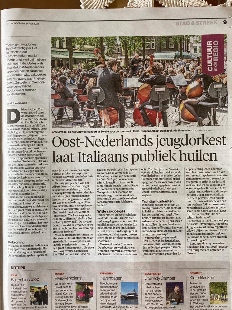 Een mooi pagina-groot stuk over onze tour in de cultuurbijlage van <a href="/de_stentor/">De Stentor</a>!