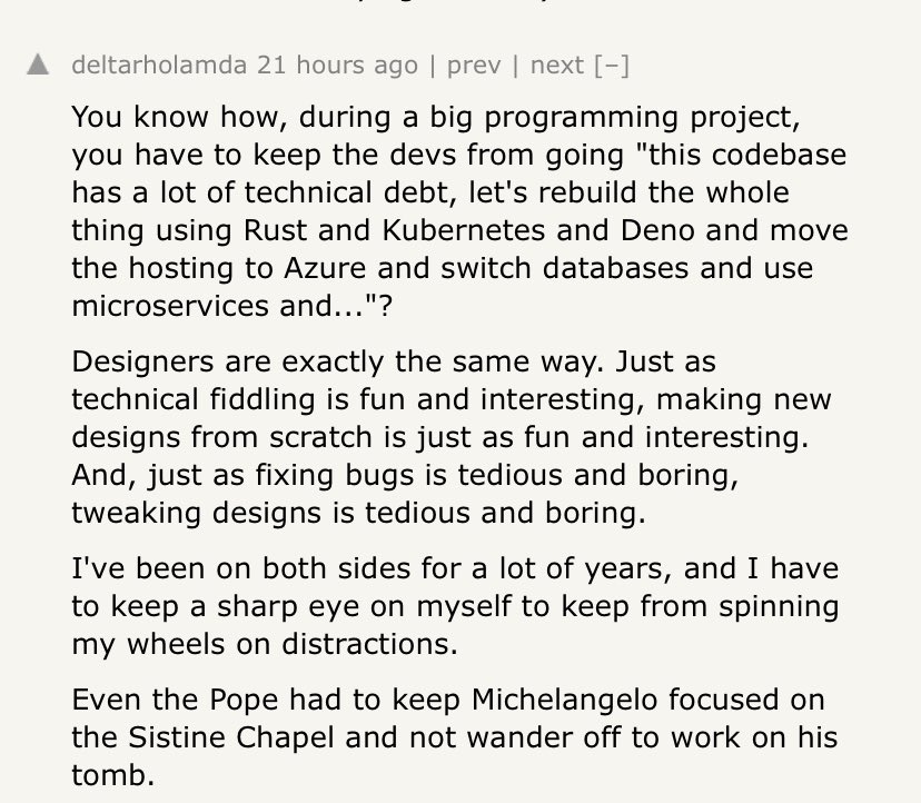 markuscodes's tweet image. Gerade selber auf HN gelassen. Ein Kommentar hat es für mich gut zusammengefasst: