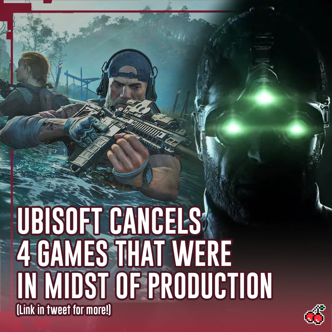 GameByte's tweet photo. These games will never see the light of day 😞☀️

Ubisoft has cancelled Ghost Recon Frontline, Splinter Cell VR as well as two other unannounced games. Yikes!

👀 Read More: https://t.co/f6QrinuYLY

#SplinterCell #GhostReconFrontline #gaming #ubisoft https://t.co/1K0zstsQC5