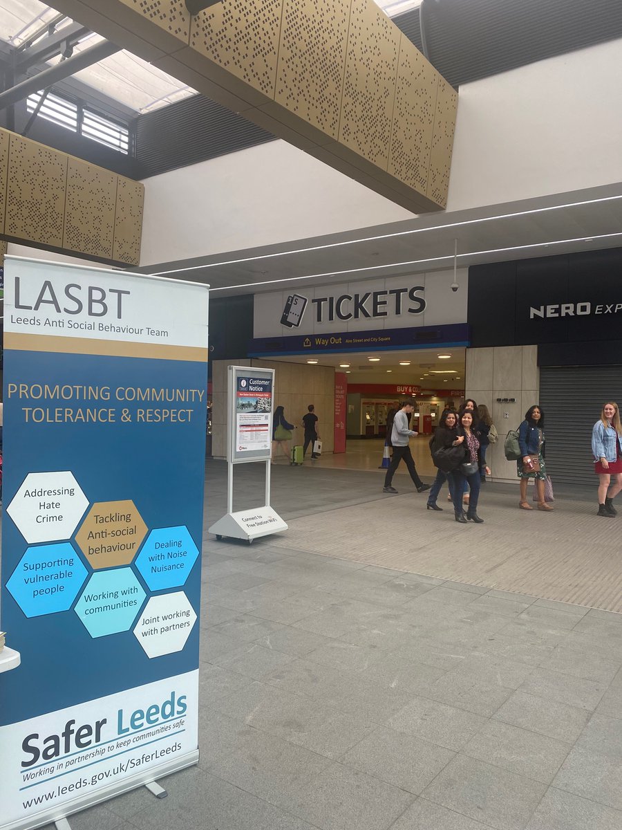 We are at Leeds Train Station on day 5 of #ASBAwarenessWeek ! 🚝 ☺️ <a href="/LASBTSouth/">Leeds Anti-Social Behaviour Team (LASBT South)</a> <a href="/_YourCommunity/">Your Community</a>