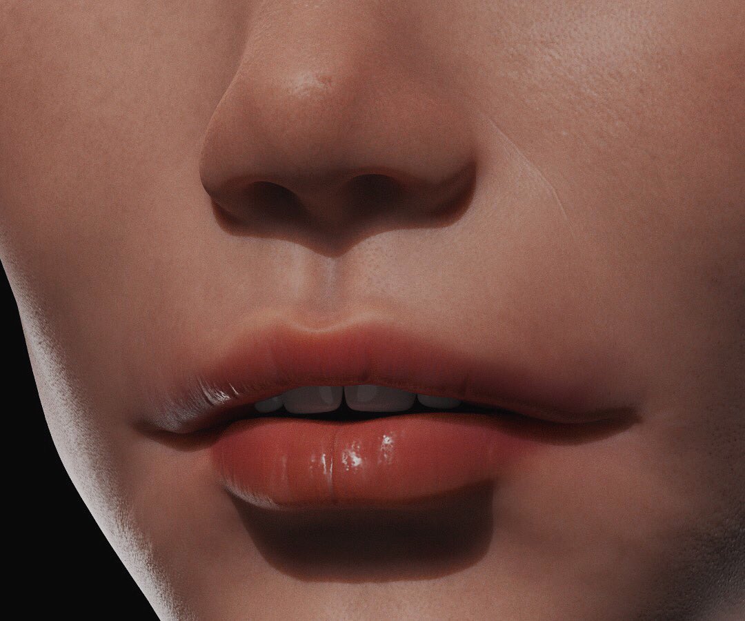 Table_Hammer's tweet photo. Skin texture test render, working on hair next. 
#b3d #3D https://t.co/DzdXMAko19