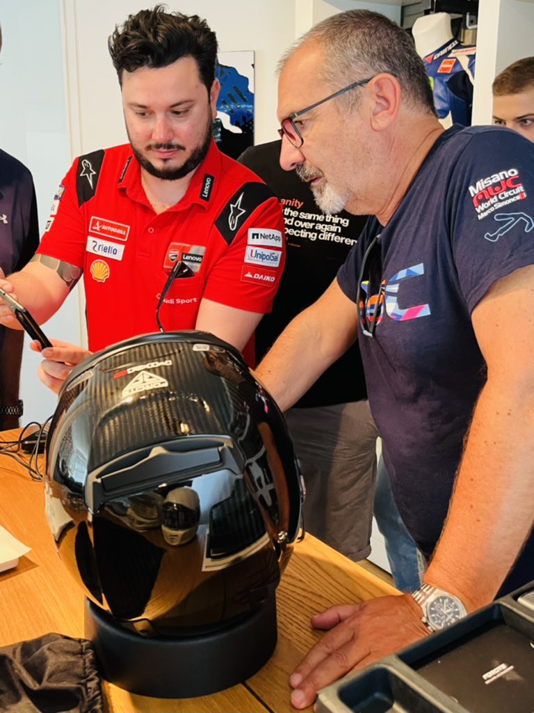 In the words of Aldo Drudi “Mamma Mia”! We were excited to come to Drudi Performance today to meet the man, the myth, the legend of motorcycle helmet artwork and show him the Forcite MK1S. #motorcycles #design #art #helmets #wearables #motogp