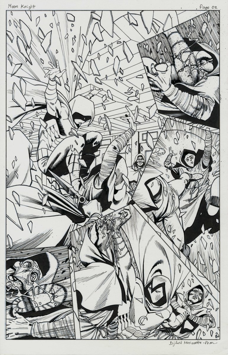 Original art from #MoonKnight Black White and Blood 3 is now available for purchase over at @comiconart 

comiconart.com/artistgalleryr…