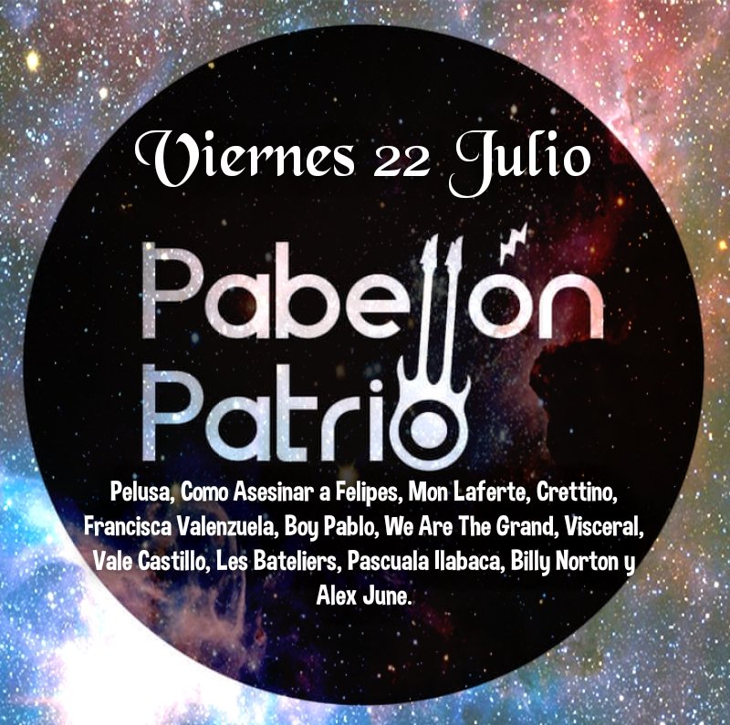 PabellonPatrio's tweet photo. Hoy en #PabellónPatrio @PelusaBanda @operacionCAF @monlaferte #Crettino @franciscamusic @soypablo777 @WeAreTheGrand #visceral #valecastillo @Les_Bateliers @Pascualailabaca @billynortonband #alexjune Toda la info en nuestro Facebook https://t.co/noUWQEjnhF https://t.co/M0NgHgbjg7