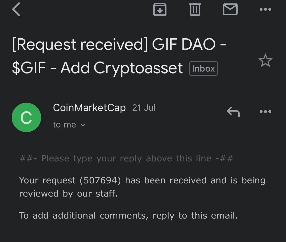 Let’s get GIF on CMC!

Ticket number: 507694

Contract address: KT1XTxpQvo7oRCqp85LikEZgAZ22uDxhbWJv

Official Telegram: t.me/gifgames
Gif.Games Founder TG <a href="/gifdotgames/">Tezotopia | A World Created & Owned By You</a>

<a href="/CoinMarketCap/">CoinMarketCap</a>