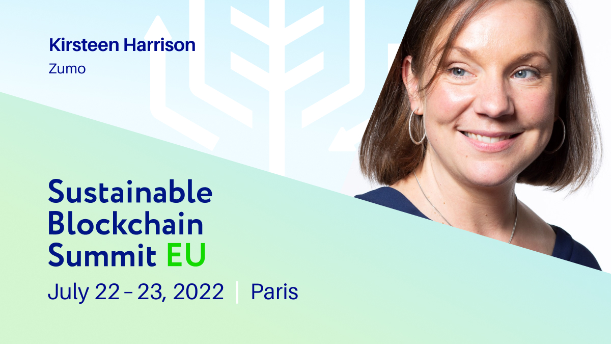 Starting now in the Auditorium: 'Decarbonizing Crypto'. 🎙Hear Kirsteen Harrison, Environmental Advisor to @zumopay talk about practical solutions. 🌎With expertise in circular economy, environmental permitting & carbon footprinting she's not to be missed. #SBSummit2022
