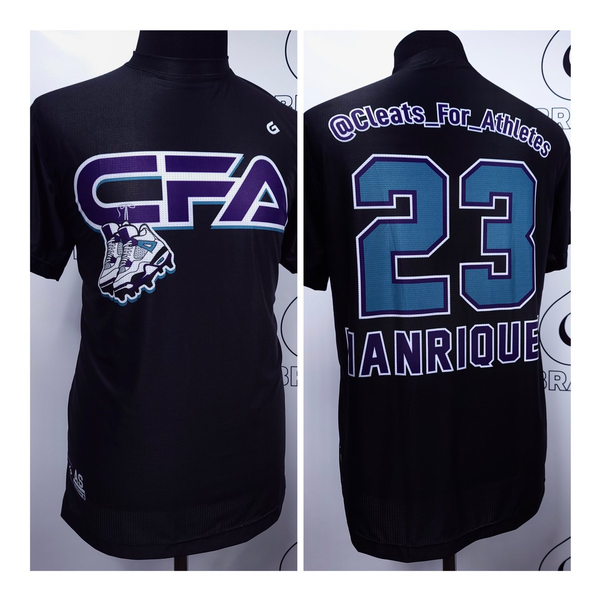 GameApparelUsa's tweet image. Cleats For Athletes Ready to take flight with these stunning black and teal jerseys! The CFA boys are looking good! #RepTheG #FastTurns #WeGotGame #FresherThanFresh #MadeinMichigan