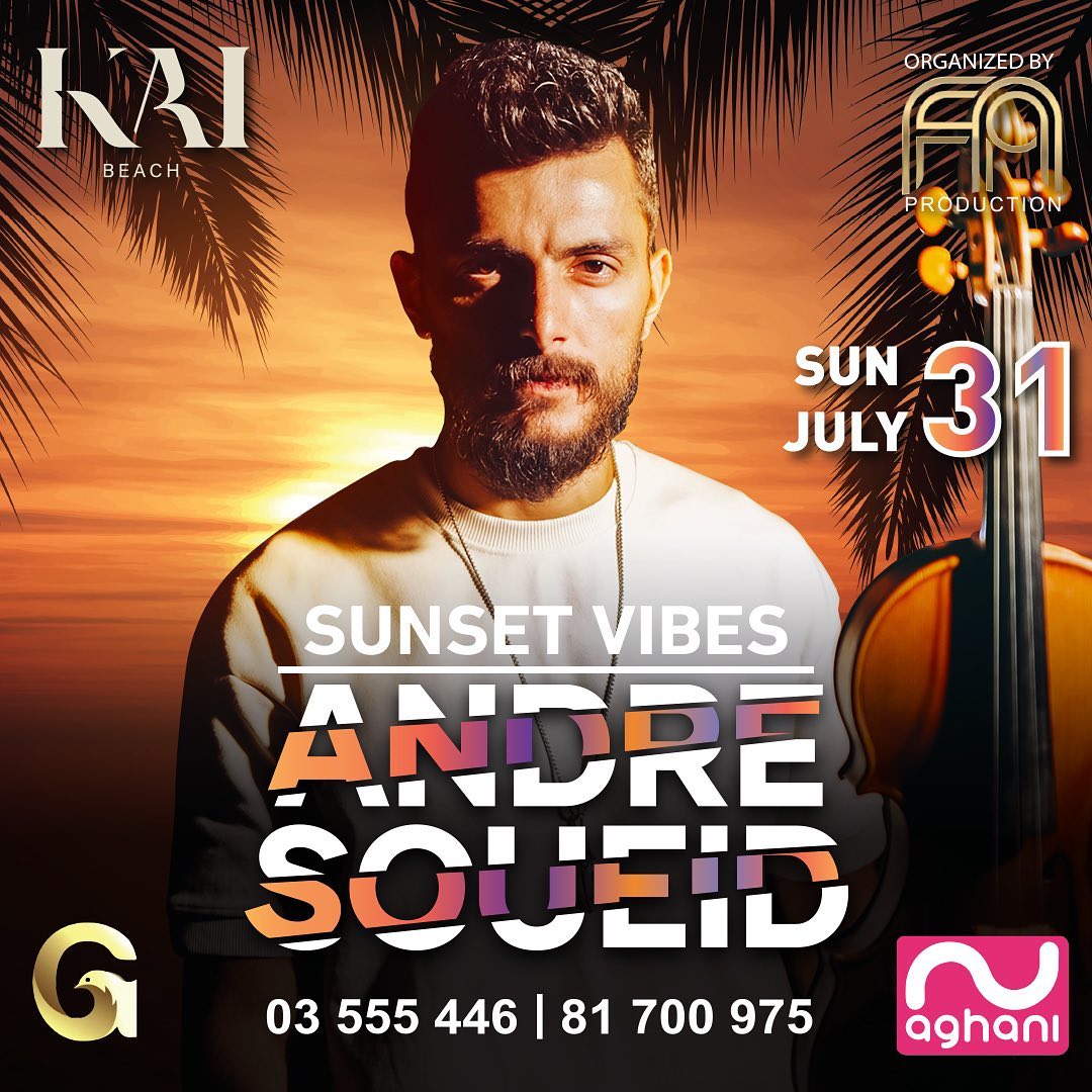 andresoueid's tweet photo. Catch me at #KaiBeach on the 31st of July 🌅
#AndreSoueid | @aghaniaghani | #Faproduction https://t.co/EyxZurCLVn