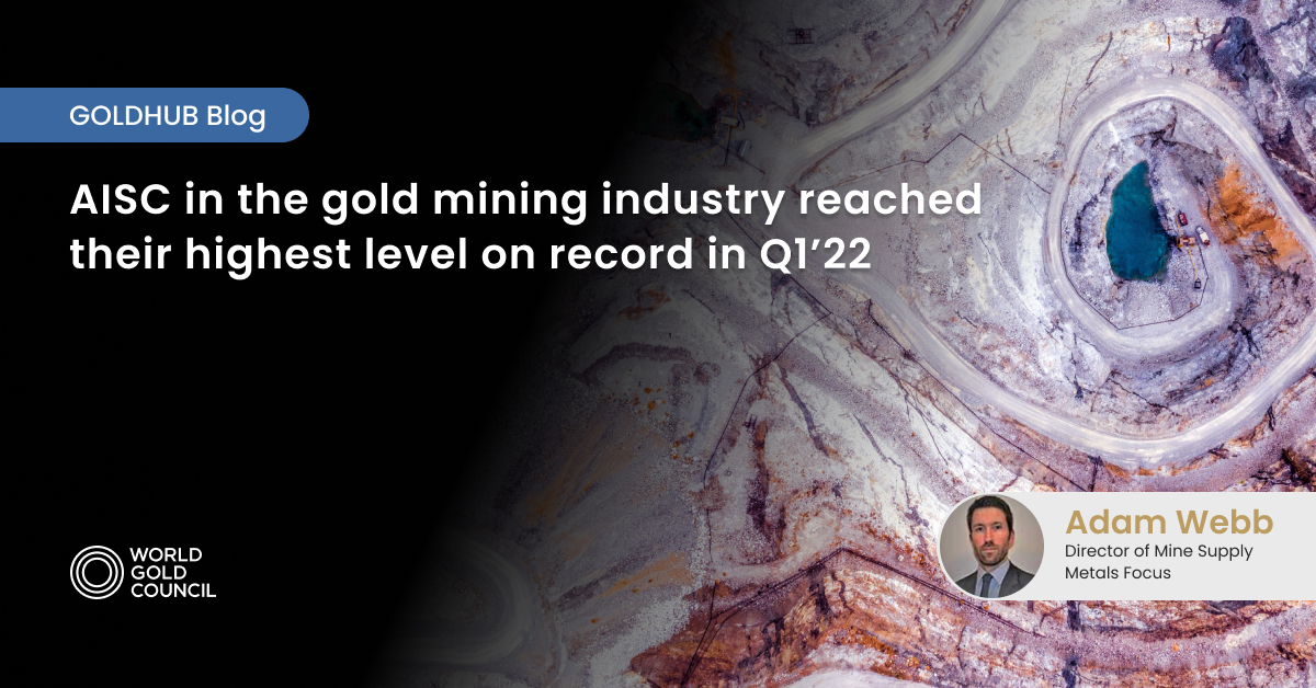 Adam Webb, Director of Mine Supply at @MetalsFocus shared his insights on why the gold mining industry’s all-in sustaining costs (AISC) have reached record highs. Check out his write-up on Goldhub: gold.org/goldhub/gold-f…