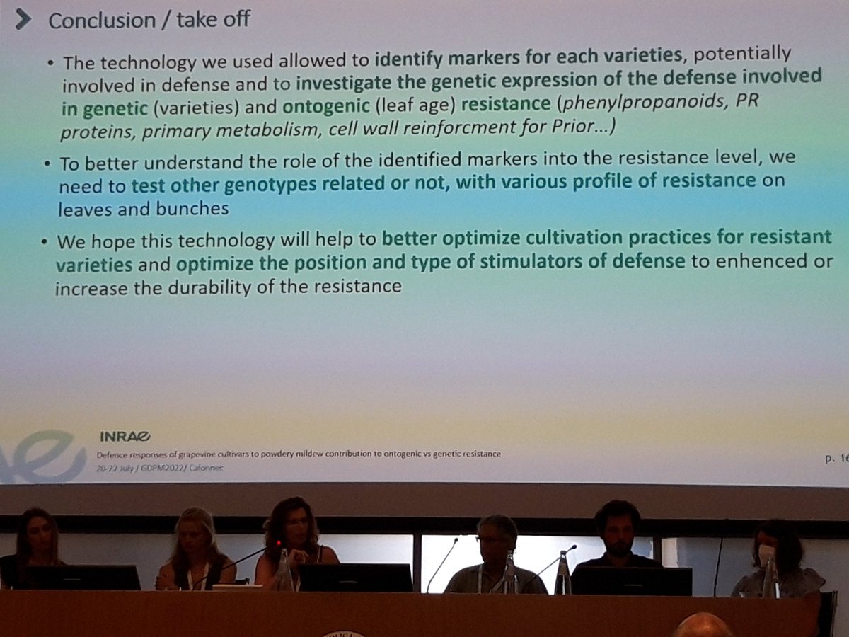 GianfRomanazzi's tweet photo. #GDPM2022 #AgnesCalonnec highlights #defence #responses of two #grapevine #cultivars to #powdery #mildew https://t.co/8D7JqOiFca