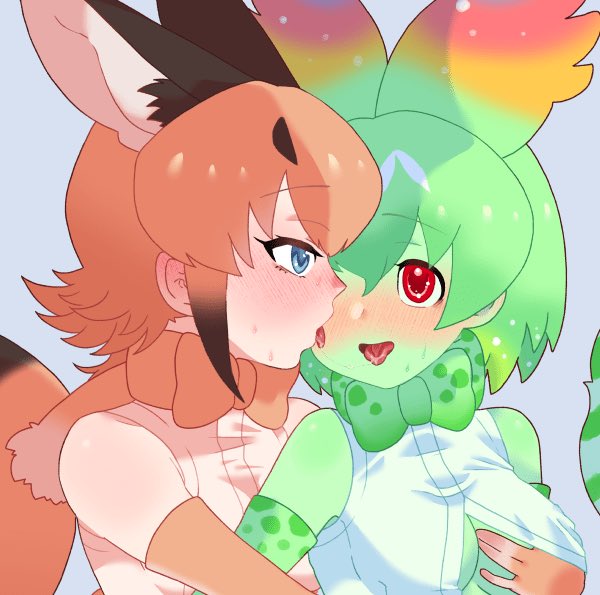 コミッションカラカルちゃんとセーバルちゃんの百合を描かせて頂きました。ありがとうございます! 