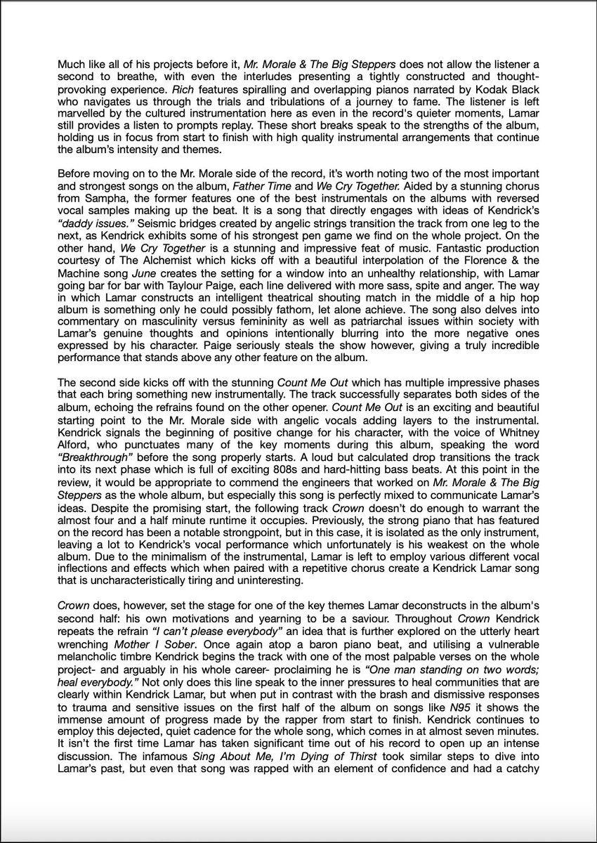 jpegwebster's tweet photo. took me a while but here’s a full review of kendrick lamar’s mr morale and the big steppers. likes and retweets appreciated. https://t.co/xpAoDskLnj