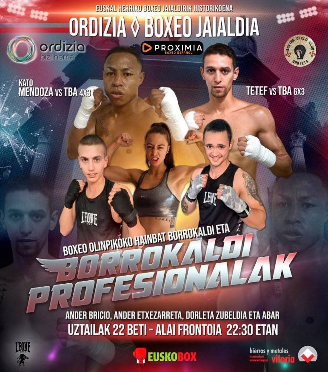 EuskoBox's tweet photo. La velada de #BOXEO de esta en noche EN #ORDIZIA en directo por #PROXIMIA. 

 ABONATE!!!!

https://t.co/dOOkB926MC https://t.co/YKsdMbNfNr