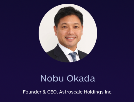 ClearConstell's tweet photo. Meet our judges! Introducing, @nobuokada, founder and CEO of @astroscale_HQ. He has a strong desire to address the growing threat of #spacewaste. https://t.co/nhfwswyIbS