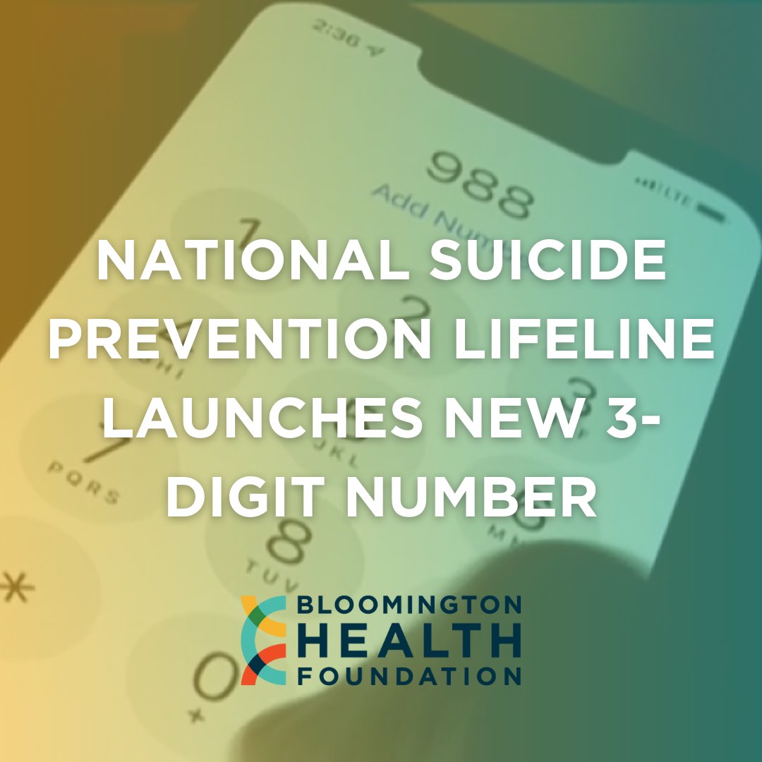 BloomHF's tweet image. On July 16, the U.S. launched a new nationwide number to call when someone needs immediate mental health care. 

988 replaces the not-so-easy-to-remember National Suicide Prevention Lifeline number, 1-800-273-TALK. 

For more information, click here: bloomhf.org/news/