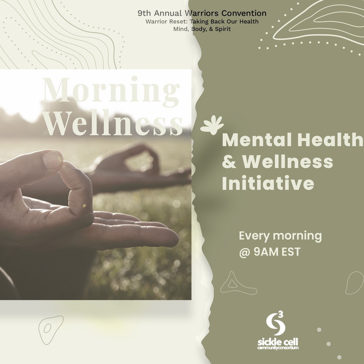 SCCConsortium's tweet image. Morning sunshine! It is time to start our  jammed-packed day with Restorative Yoga. Yoga and meditation are great tools to improve your overall health and wellness. With that said, get ready to add yet another component to your Warrior Toolkit! See you on Whova!
#SC3WC22 #WC22