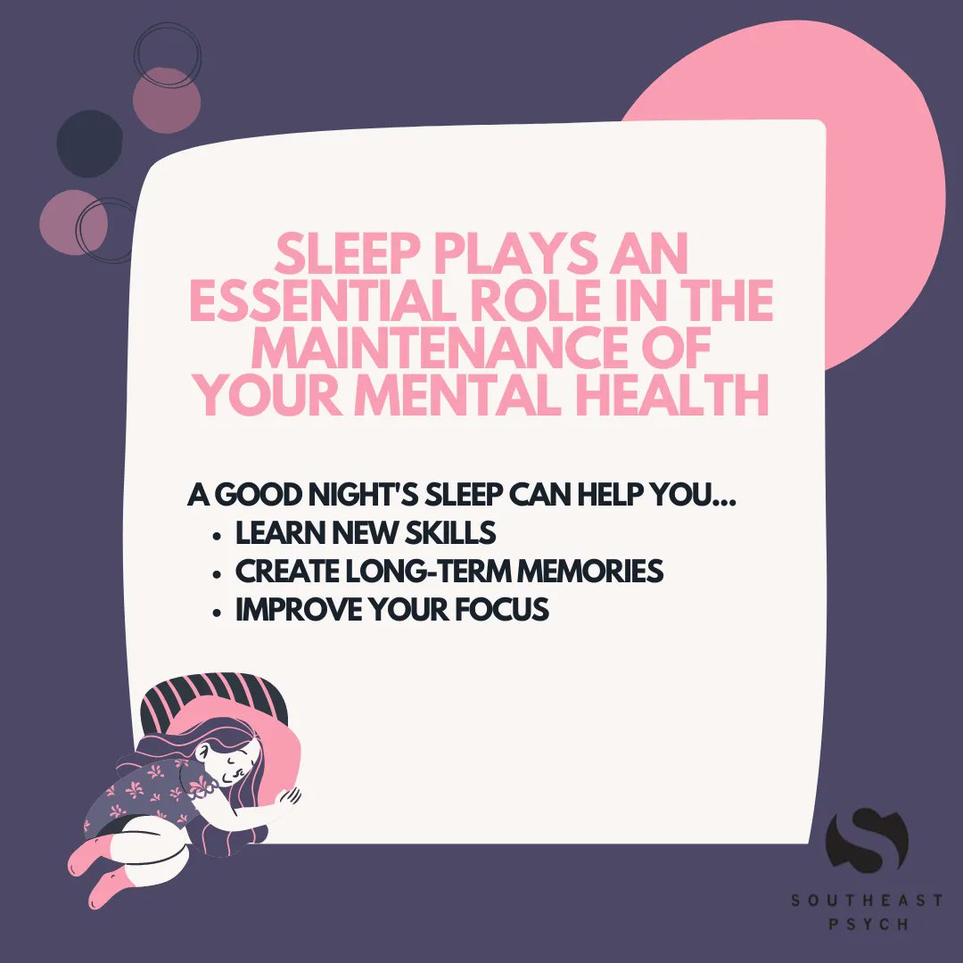 SoutheastPsych's tweet photo. Do you get enough sleep?
.
Sleep plays an essential role in your mental health!
.
Check out these tips regarding sleep maintenance.

#sleep #selflove #sleepmaintenance #sleeptherapy #mentalhealth #mentalwellness #psychology #counseling #therapy https://t.co/8kgVXnuLfF