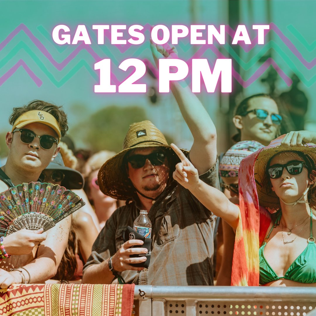 TODAY'S THE DAY Y'ALL! 🥳 

Gates open at noon, and please, NO weapons. Be prepared for a quick vehicle check upon your arrival. Let's get this party started!