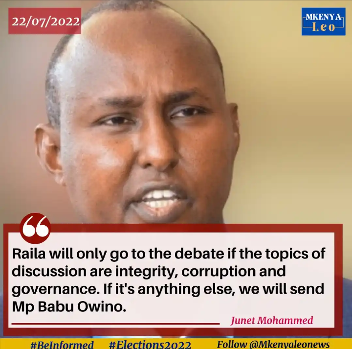 If raila sends babu owino to the debate its only fair enough for dp ruto to send Oscar sudi ,,,,while wajackoyah should come personally to make things more interesting

 Simba arati Sharon omanyala IEBC transcripts