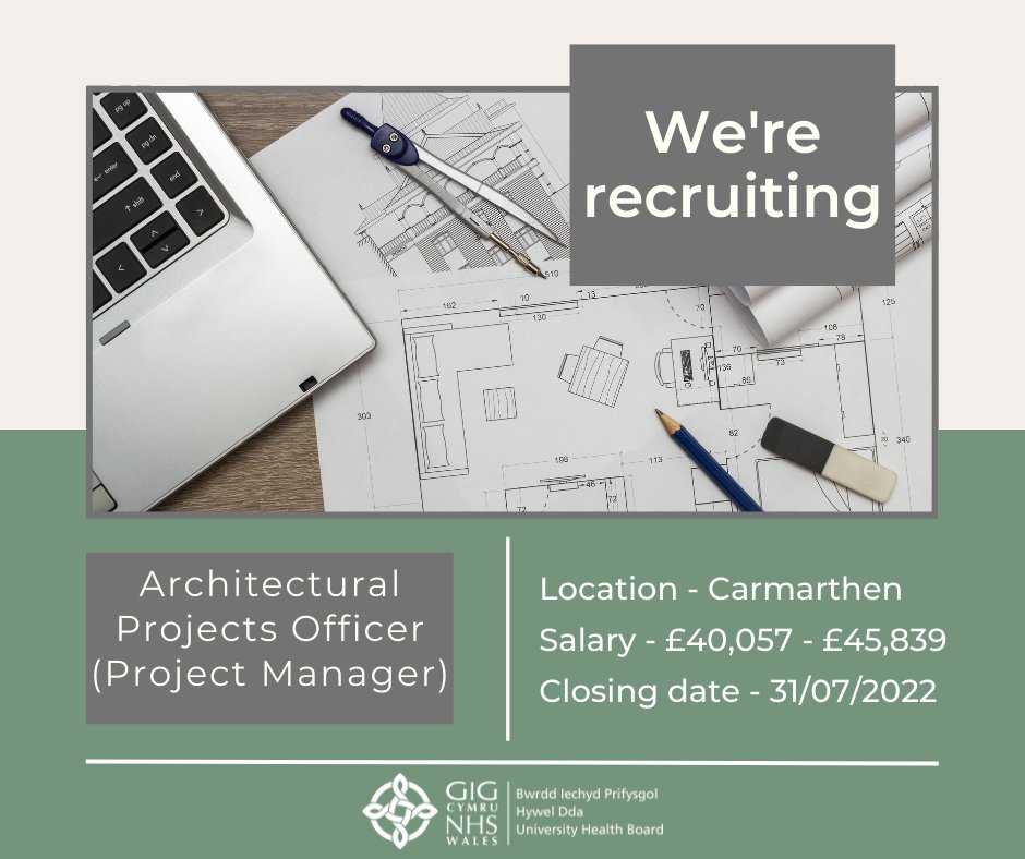 ** Architectural Projects Officer (Project Manager) **

A capable and enthusiastic person is sought to be part of the Estates/Capital Design Team. The role is to provide day to day Lead Designer and Project Manager duties.

Find out more... hduhb.nhs.wales/jobs/#!/job/UK…