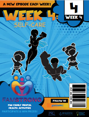 msm_prc's tweet photo. Welcome to FAMSTRONG Week 4! This week’s focus is SELF CARE! This is a VERY important topic! We are learning that self-care helps us achieve and maintain great mental health. We have some super fun mental health family activities for week 4. https://t.co/6AlshdO3Zh