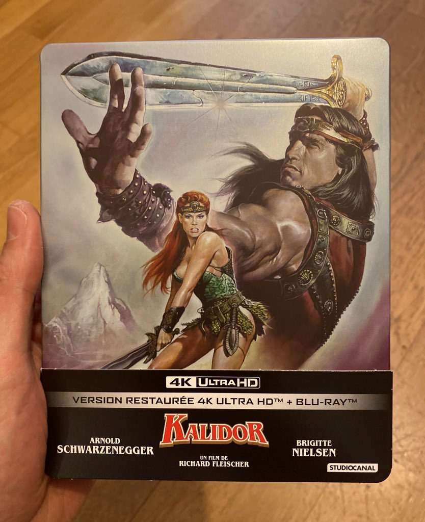 AHumbertclaude's tweet photo. Ressortie en 4K de l’icône controversée de la fantasy cinématographique : #Kalidor. Avec un Conan qui ne porte pas son nom, une Red Sonja mutée en bimbo, son monstre clong clong et quelques unes des répliques cultes du genre… dont ma préférée : I know my future. You have none 😊 https://t.co/jEkM0pmleQ
