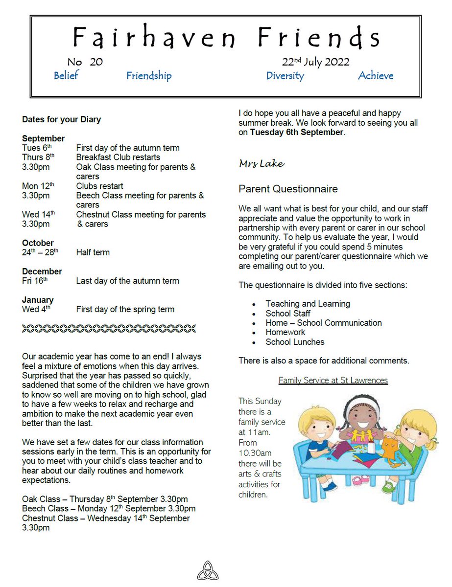 How can today be the final day of the summer term?  For our latest newsletter click bit.ly/3IYI0Bg #Fairhaven #BusySchool #schoolsoutforsummer
