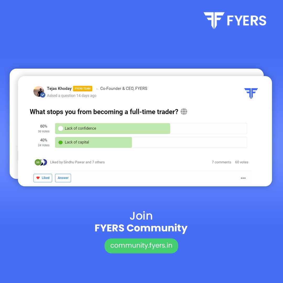 What stops you from becoming a full time trader? 👉 zcu.io/bnER 
Share your thoughts and connect with other traders and investors on  FYERS Community! 

#trading #investing