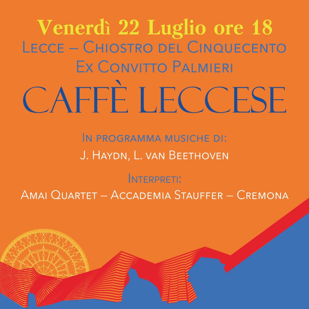 ClassicheForme's tweet photo. Altri due appuntamenti oggi!
Nel pomeriggio alle ore 18 vi aspettano le ragazze dell’Amai Quartet, formazione d’eccellenza dello @StaufferCenter di Cremona 🎻
#classicheFORME #classicheFORME2022 #chambermusicfestival #classicalmusic #stringsquartet #LecceInScena https://t.co/Lnf797pgOK