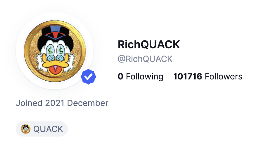 Follow our #verified account on CMC

coinmarketcap.com/community/prof…

#CoinMarketCap #RichQUACK #RichQuackArmy #cryptocurrency #CryptoNews #cryptocurrecy #Crypto #CMC