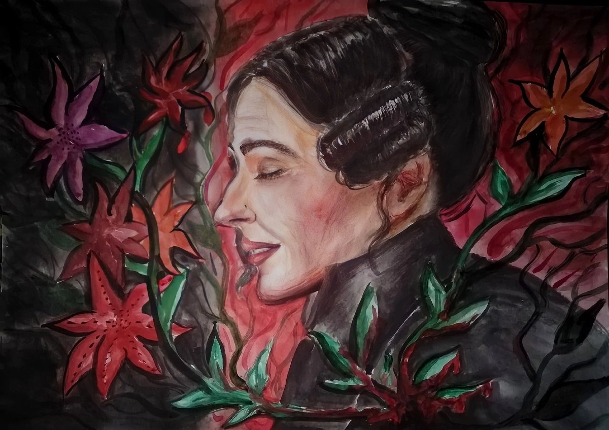 ChaoticNina's tweet photo. It's my new artwork.
"Inner growth" or "Flowers grow out of my heart when I dream of you"

#GentlemanJack #AnneLister #savegentlemanjack #strongertogether #listersister @saveGJ2022 @GentlemanJackAL @Anne_Lister1 @evgeniaantakova https://t.co/yXI1twJh7u