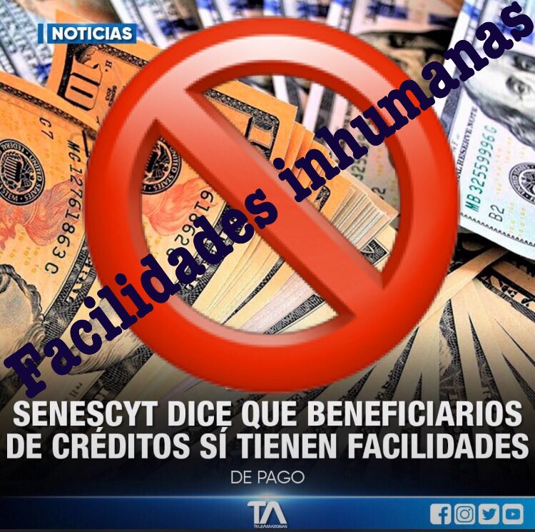 afeiece's tweet photo. En @teleamazonasec el director de coactivas de @EduSuperiorEc dijo que teníamos facilidades de pago a nuestros créditos…preguntamos:

- Pedir abonos del 5% al 20%
- Garantías hipotecarias 
- Garantes solventes 
- Cuotas mensuales de $400 a $1.500 

A esto le llaman facilidades.? https://t.co/IoyKcgXNUc