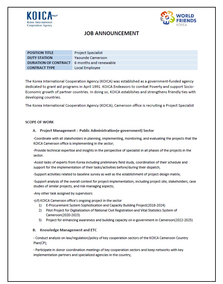 KOICA CAMEROON OFFICE tweet media