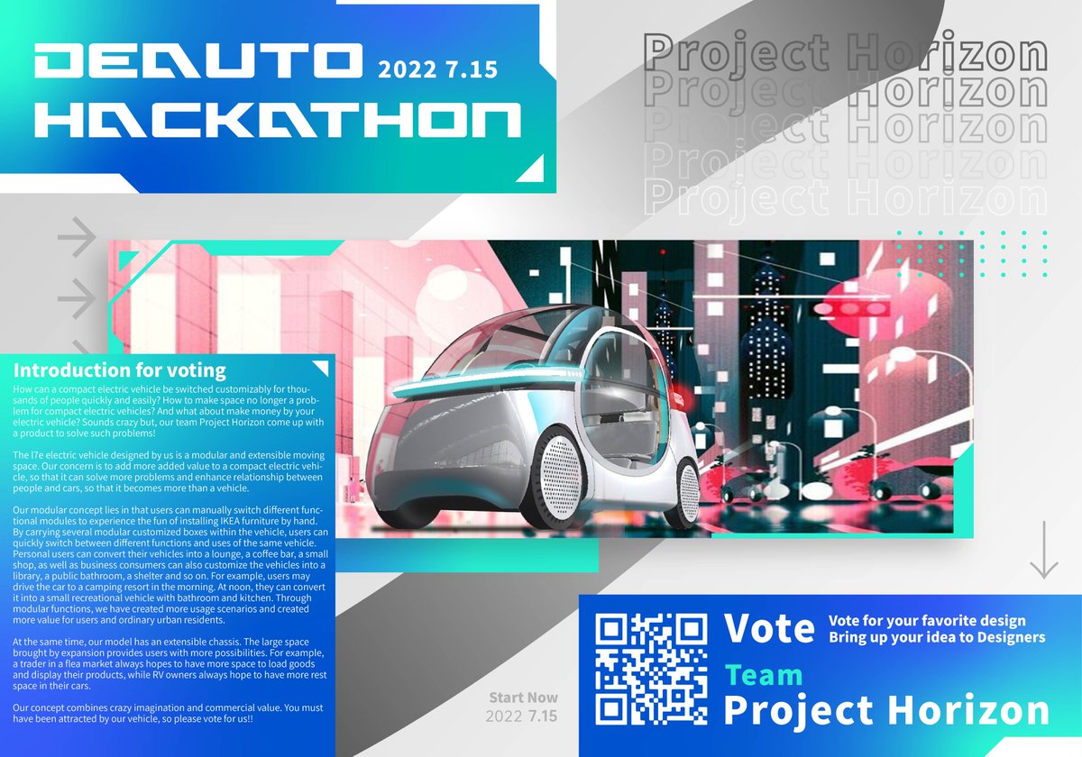 DeAutoDAO's tweet photo. ❤️it to #VOTE it
Team: Project Horizon
Design Concept: Our modular concept lies in that users can manually switch different functional modules to experience the fun of installing IKEA furniture by hand. 
Click❤️if it's your favorite design in #DeAutoHackathon https://t.co/WRKeeGF3jp